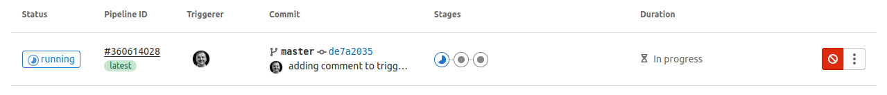 Pipeline triggered by git push event