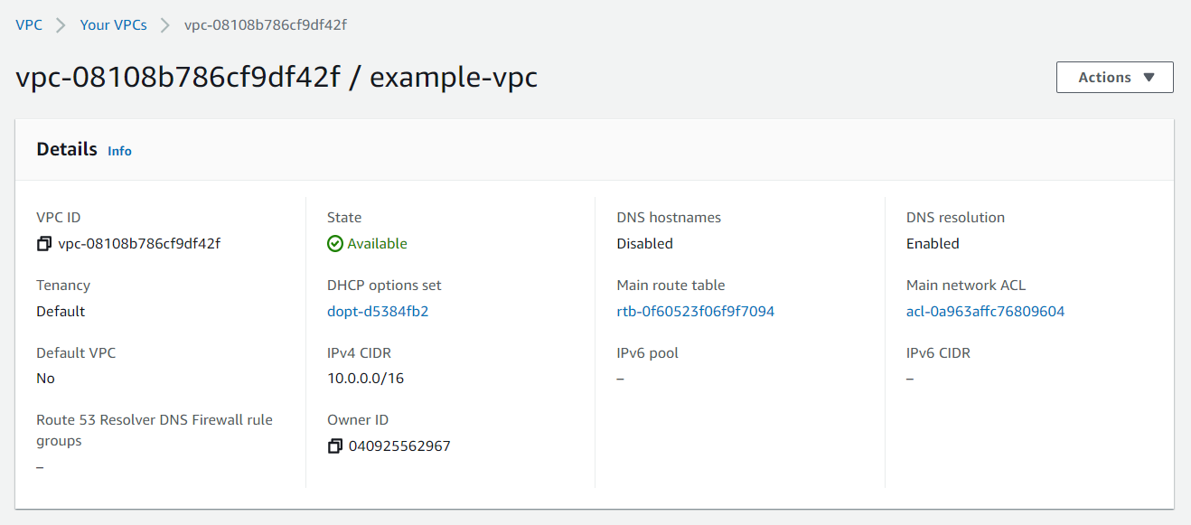 AWS Example VPC